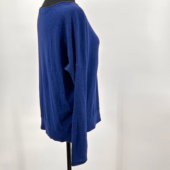 Vince Minimalist Chic Slouchy Oversized Cotton Boatneck Sweater Blue Women’s XS - Picture 4 of 6